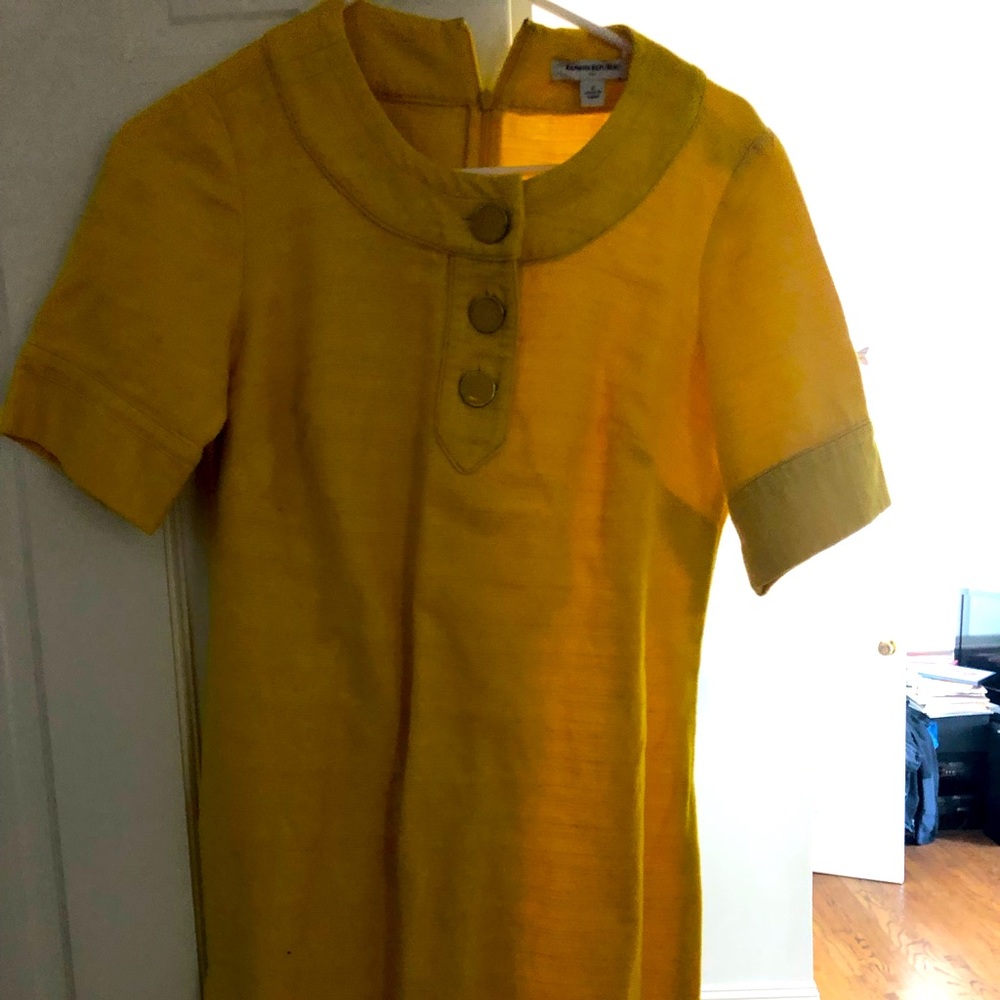 Linen yellow shift dress